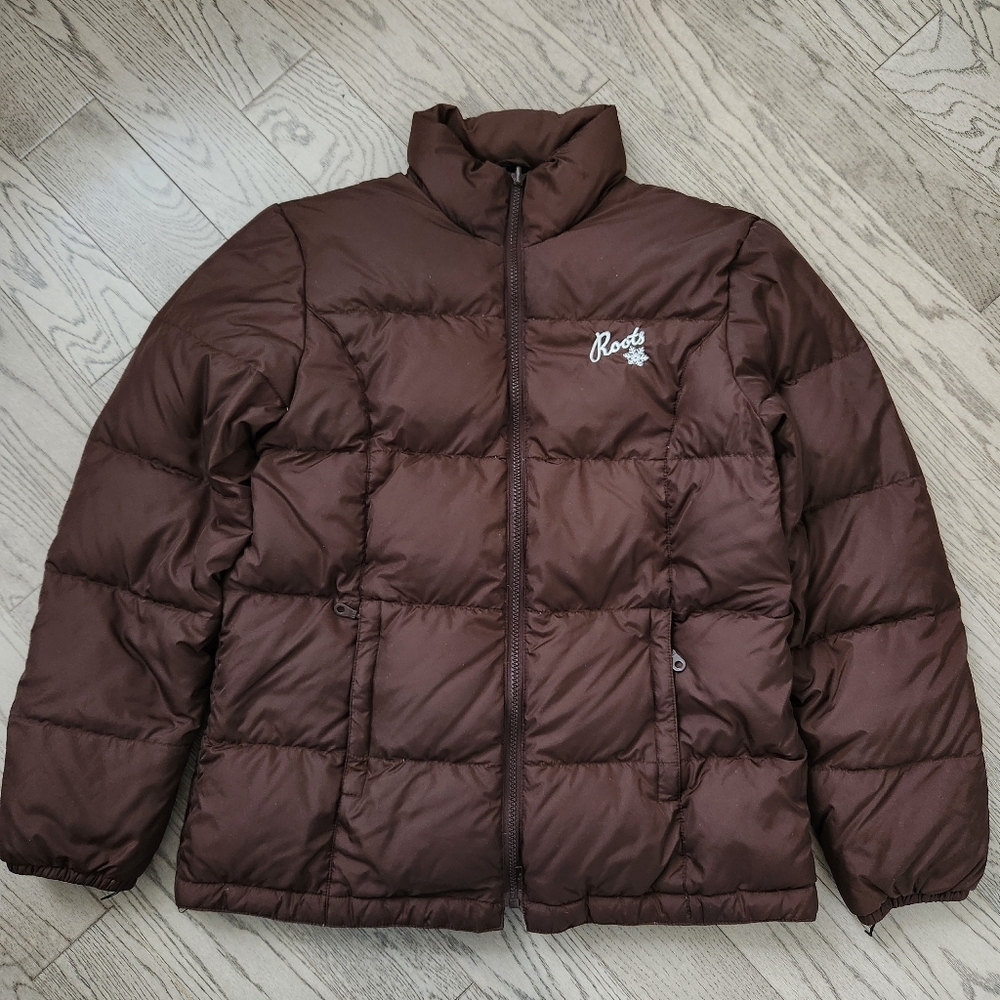 Vintage Brown Roots Down Puffer Jacket